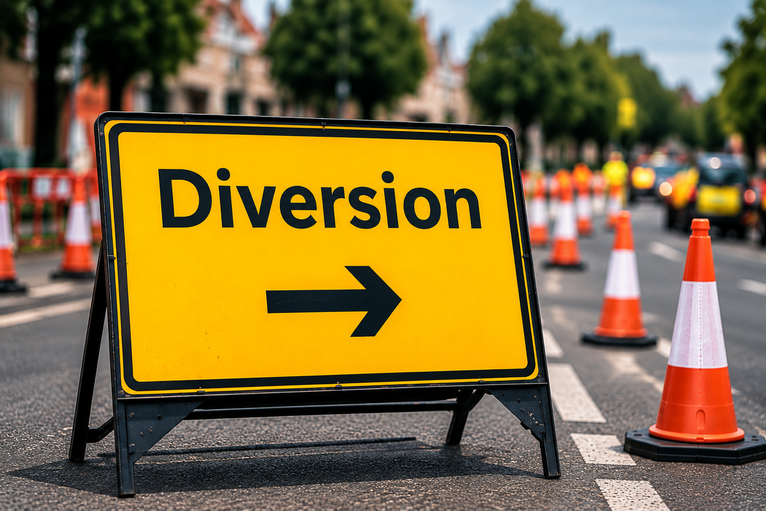 Temporary diversion route sign