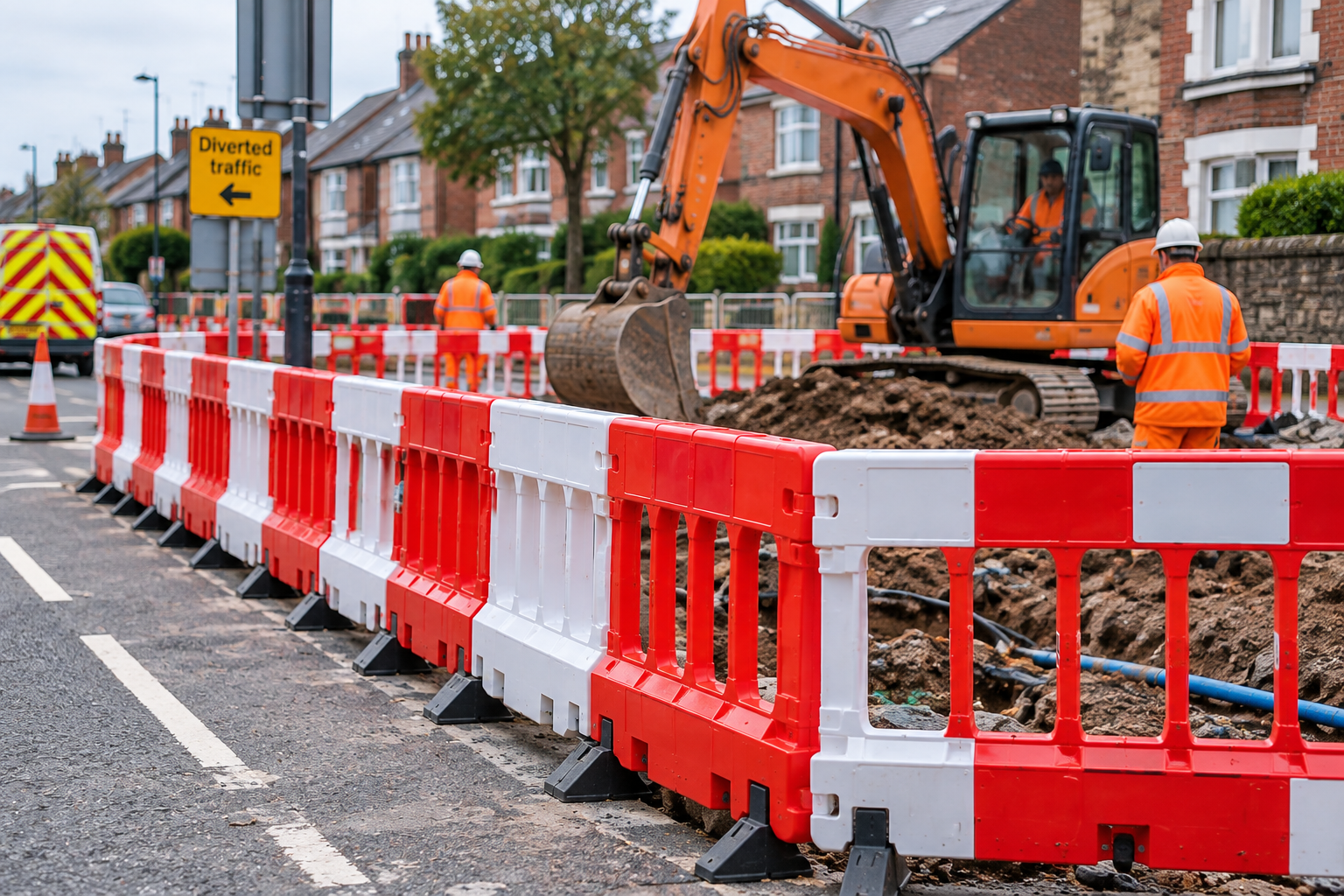 Barriers prepared for planned works